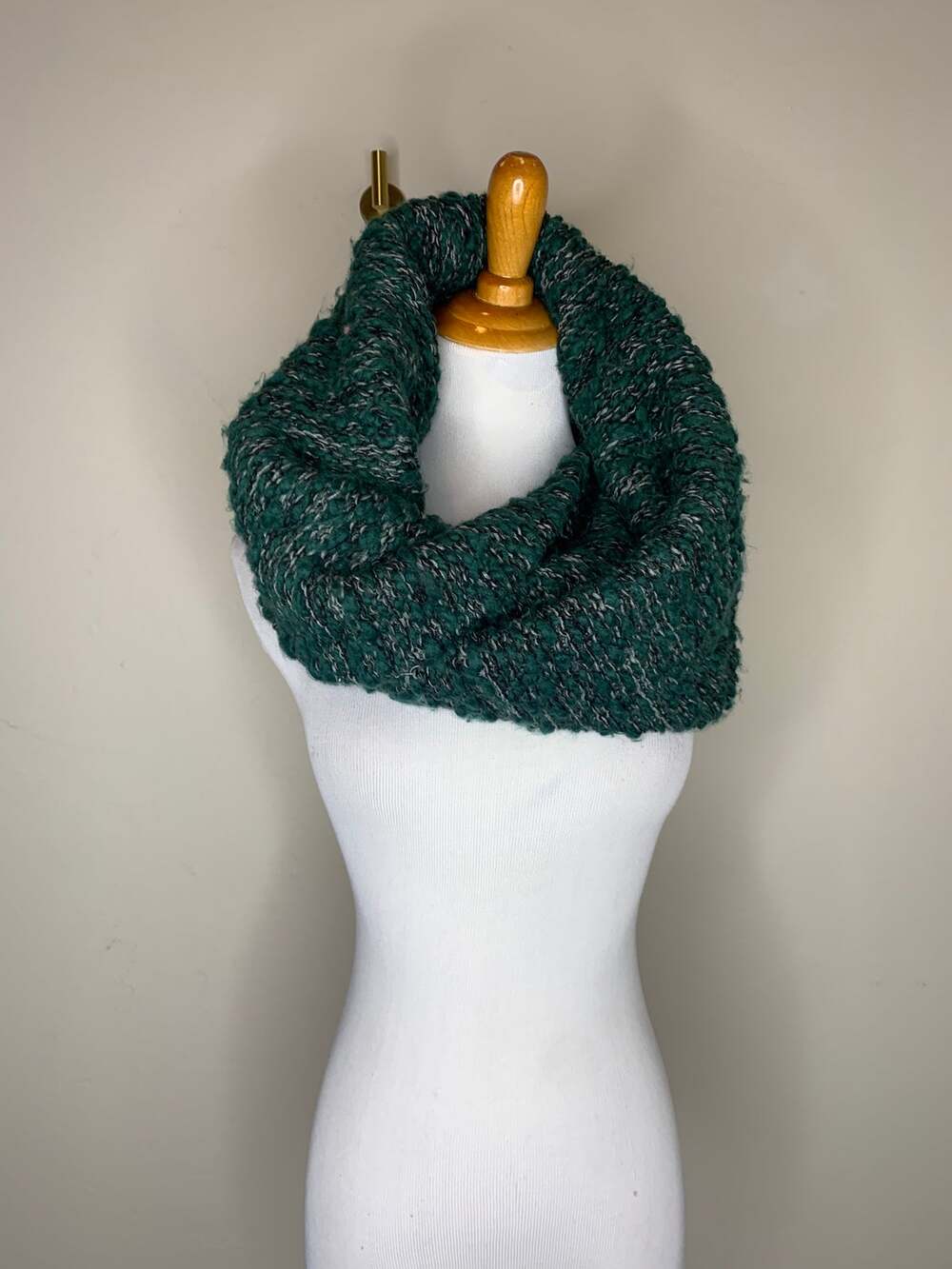 Dark Green Black Gray Heavy Infinity Scarf OSFA